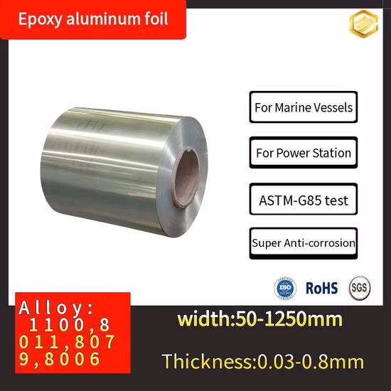 8011 Aluminiumfolie, hydrophile Aluminiumfolie für Wärmeaustauschkonstruktionen, Aluminiumrolle aus reiner Aluminiumfolie in Industriequalität